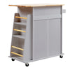 Kitchen Island Rolling Storage Cabinet Trolley Cart Shelves Cupboard &Towel Rack