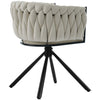 Dining Chair Velvet Padded Seat 360° Swivel Armchairs with Backrest & Metal Legs