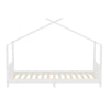 Pine Wood Kids Single Bed Frame House Childrens Bedroom Furniture w/ Roof Canopy