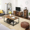 Rustic TV Stand Retro TV Unit Storage Media TV Cabinet with Doors Living Room TV
