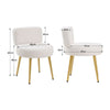 Teddy Fleece Stool Gold Leg Bedroom Upholstered Vanity Dressing Table Chair Seat
