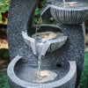 Solar Garden Water Feature Fountain with LED Light Outdoor Cascading Bowls ECO