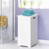Large Wooden Laundry Bin Storage Basket White Storage Cupboard w/ Lid