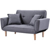 Recliner Sleeper Small Sofa Bed Compact Loveseat Couch with Wood Legs Light Grey