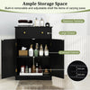 Floor Storage Cabinet Modern Buffet Sideboard with Drawer & Doors-Black