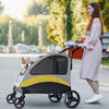 Large Dogs Stroller Foldable Pet Travel Carriage Breathable &Portable 45.5” Tall