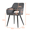 Set of 2 Velvet Dining Chair with Diamond Seat & Metal Legs Dining Room Grey New