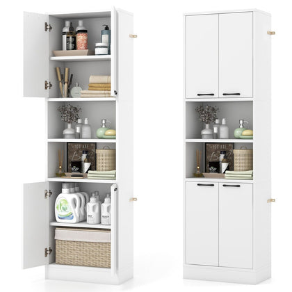 190cm Tall Freestanding Cupboard Kitchen Pantry Cabinet with Doors & Shelves