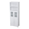 Tall Bathroom Cabinet 6 Shelves Wooden Tall Slim Storage Shelving Cupboard UK