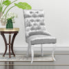 1/2/4X Light Grey Velvet Dining Chair Kitchen Dinning Room Metal Leg Padded Seat