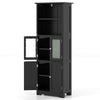 Chic Wood Storage Cabinet 2 Doors Display Organizer Pantry Cupboard Black