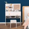 Dressing Table With Drawers Mirror Stool Set Makeup Desk Vanity Table Pfeazqpnax