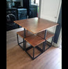 Compact Dining Table and Chairs Space Saving Kitchen Modern Set 4 Small Stools