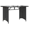 Garden Table with Glass Black 110x68x70 Poly Rattan L9H6