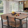 5 Piece Dining Table and Chairs Set Wooden Space Saving with Metal Frame Kitchen