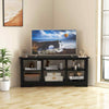 TV Console Table with Removable Shelf for 18 inch Fireplace(not included)-Black