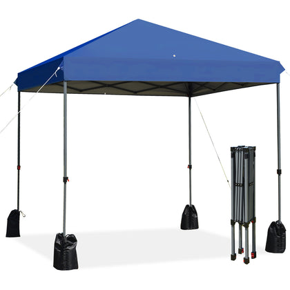 8FT Folding Pop Up Gazebo Commercial Instant Canopy Tent W/Roller Bag Waterproof