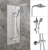 300mm Bathroom Mixer Shower Thermostatic Dual Head Square Rainfall Chrome Set