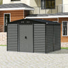 Galvanized Outdoor Storage Shed Black Utility Room Tool Room Durable and Sturdy