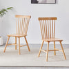 2pcs Solid Wood Windsor Dining Chairs Practical Kitchen Chair Spindle Backrest