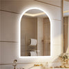 LED Arch Bathroom Wall Mirror with Lights,Temperature Date Time Vanity HD Glass