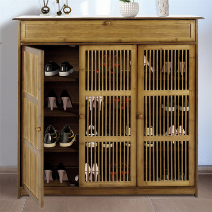 Large Capacity Shoe Cabinet Cupboard Foyer Entryway Console Organizer No Smell