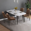 Pair of Luxury Dining Chairs Metal Legs Restaurant Chair PU Faux Leather Padded