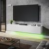 Floating TV Unit Cabinet Wall Mounted 140cm TV Stand High Gloss With LED Lights