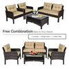 4 Pcs Outdoor Table Chair Furniture Set PE Rattan Patio Sectional Sofa Set