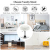 360° Accent Storage Ottoman Swivel Makeup Chair Upholstered Footrest White