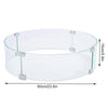 Round OUTDOORS Gas Fire Pit Table Wind Guard Clear Tempered Flame Glass Shield