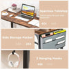 Mobile Computer Desk 120cm Home Office Desk w/ Storage Bag & 2 Headphone Hooks