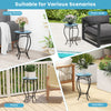 Outdoor Patio Side Table Mosaic Accent Table Coffee Table Porch Plant Stand Blue