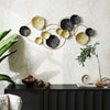 Metal Wall Art with Lotus-Leaf Design, Hanging Wall Sculpture for Living Room