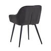 2X Grey Velvet Dining Chairs Tufted Seat Metal Leg Dining Room Kitchen Chair