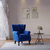 Upholstered Velvet Armchair Oyster Wing Back Chair Single Sofa Lounge Fireside
