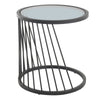 Round Glass Top End Table Living Bedroom Bed Side Sofa Coffee Table Metal Chrome