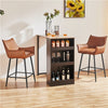 Set of 2 Modern Bar Stools PU Leather Counter Stools with Metal Legs Brown