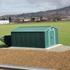 Galvanized Steel Garden Storage Shed Metal Outdoor Bike Shed 12x10ft Doors Base