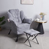 Fabric Lazy Chair with Footstool Relax Lounge Chair Accent Armchair Sofa Chair