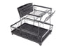 2 Tier Dish Drainer Rack with Drip Tray Cutlery Holder Plate Kitchen Sink UK