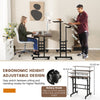 2-Tier Adjustable Standing Desk Mobile Sit Stand Desk Office Laptop Cart