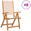 Folding Garden Chairs 8 pcs Solid Wood Acacia and N4H9