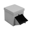 Folding Storage Ottoman Box Drawer Footstool Foldable Bench Chair Footrest Linen