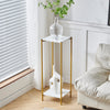 90cm Plant Stand 2/3-Tier Flower Holder Tall Side End Table with Golden Frame