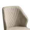 Dining Chair PU Soft High Wide Backrest Metal Legs Dining Room Brown Grey Beige