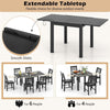 Patio Expandable Dining Table Adjustable Rectangular All Weather Aluminum Table