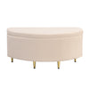 Ottoman Storage Bench, Upholstered Velvet Blanket Box, End of Bed Storage Bench