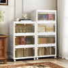 3-Tier Stackable Storage Bins Storage Organizer with Wheels-White