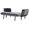 Fabric Sofa Bed Small Loveseat Tufted Button Detail Couch with Wooden Leg Grey